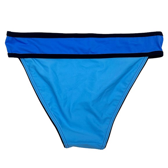 Blue Neo Piped Colorblock Banded Triangle Bikini - Picture 8 of 11